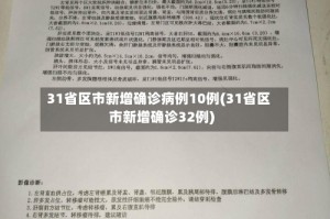 31省区市新增确诊病例10例(31省区市新增确诊32例)