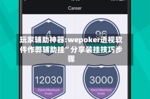 玩家辅助神器:wepoker透视软件作弊辅助挂”分享装挂技巧步骤