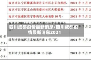 四川成都疫情最新消息/四川成都疫情最新消息2021