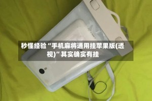 秒懂经验“手机麻将通用挂苹果版(透视)”其实确实有挂