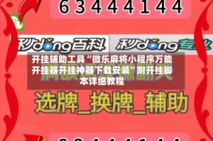 开挂辅助工具“微乐麻将小程序万能开挂器开挂神器下载安装”附开挂脚本详细教程