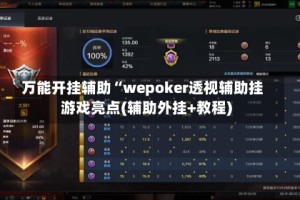 万能开挂辅助“wepoker透视辅助挂游戏亮点(辅助外挂+教程)