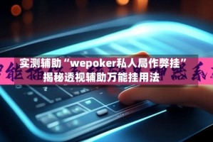 实测辅助“wepoker私人局作弊挂”揭秘透视辅助万能挂用法