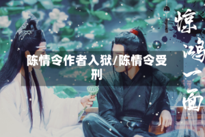 陈情令作者入狱/陈情令受刑