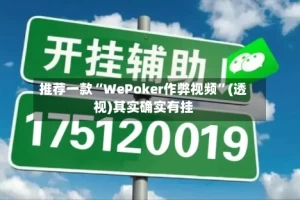 推荐一款“WePoker作弊视频”(透视)其实确实有挂