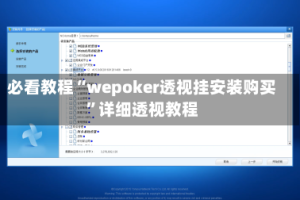 必看教程“wepoker透视挂安装购买”详细透视教程