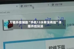 万能开挂辅助“手机13水有没有挂”详细开挂玩法