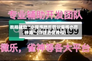 教程辅助“小程序微乐四川麻将必赢神器”(详细透视教程)
