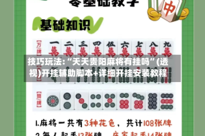技巧玩法:“天天贵阳麻将有挂吗”(透视)开挂辅助脚本+详细开挂安装教程