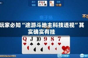 玩家必知“途游斗地主科技透视”其实确实有挂