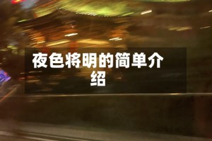 夜色将明的简单介绍