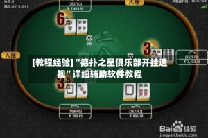 [教程经验]“德扑之星俱乐部开挂透视”详细辅助软件教程