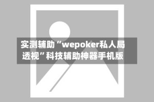 实测辅助“wepoker私人局透视”科技辅助神器手机版