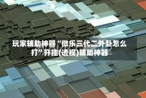 玩家辅助神器“微乐三代二外卦怎么打”开挂(透视)辅助神器