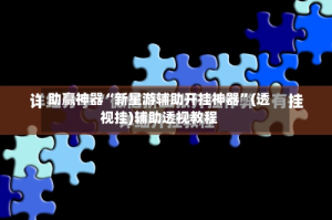 助赢神器“新星游辅助开挂神器”(透视挂)辅助透视教程