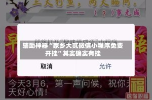 辅助神器“家乡大贰微信小程序免费开挂”其实确实有挂