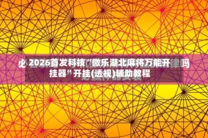 2026首发科技“微乐湖北麻将万能开挂器”开挂(透视)辅助教程