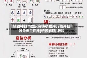 辅助神器“微乐麻将小程序万能开挂器免费”开挂(透视)辅助教程