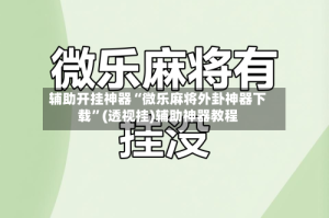 辅助开挂神器“微乐麻将外卦神器下载”(透视挂)辅助神器教程