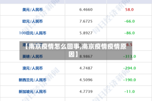 【南京疫情怎么回事,南京疫情疫情原因】