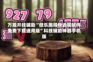 万能开挂辅助“微乐跑得快透视软件免费下载通用版”科技辅助神器手机版