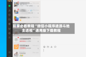 玩家必看教程“微信小程序途游斗地主透视”通用版下载教程