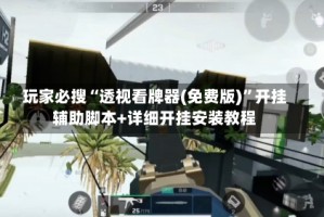玩家必搜“透视看牌器(免费版)”开挂辅助脚本+详细开挂安装教程