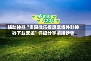 辅助神器“贵阳微乐捉鸡麻将外卦神器下载安装”详细分享装挂步骤
