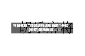 今日教程“呦呦约牌透视辅助”开挂(透视)辅助神器