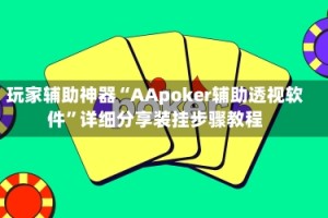 玩家辅助神器“AApoker辅助透视软件”详细分享装挂步骤教程