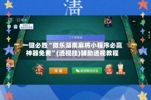 一键必胜“微乐湖南麻将小程序必赢神器免费”(透视挂)辅助透视教程