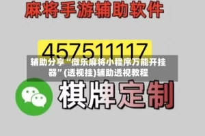 辅助分享“微乐麻将小程序万能开挂器”(透视挂)辅助透视教程