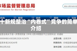 前十新规整治“内卷式”竞争的简单介绍