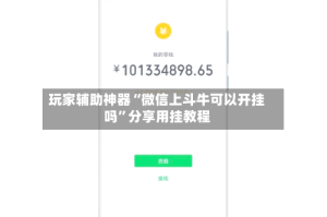 玩家辅助神器“微信上斗牛可以开挂吗”分享用挂教程
