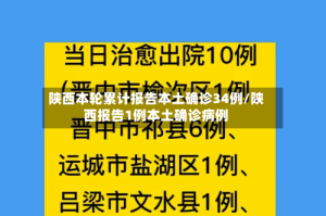 陕西本轮累计报告本土确诊34例/陕西报告1例本土确诊病例