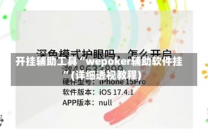 开挂辅助工具“wepoker辅助软件挂”(详细透视教程)