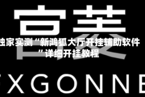 独家实测“新鸿狐大厅开挂辅助软件”详细开挂教程
