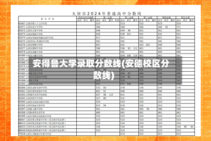 安得鲁大学录取分数线(安德校区分数线)