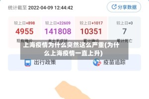上海疫情为什么突然这么严重(为什么上海疫情一直上升)