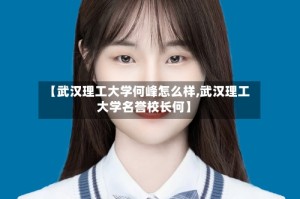 【武汉理工大学何峰怎么样,武汉理工大学名誉校长何】