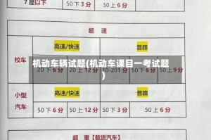 机动车辆试题(机动车课目一考试题)