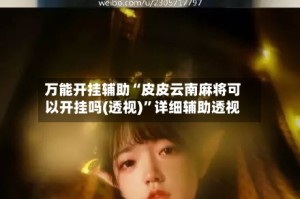 万能开挂辅助“皮皮云南麻将可以开挂吗(透视)”详细辅助透视