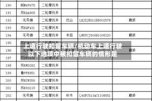 上道行驶扣留车辆/机动车上道行驶以下选项中被扣留车辆的情形是