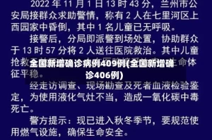 全国新增确诊病例409例(全国新增确诊406例)