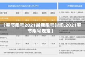 【春节限号2021最新限号时间,2021春节限号规定】