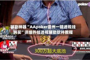 辅助神器“AApoker德州一键透视挂购买”详细外挂透视辅助软件教程
