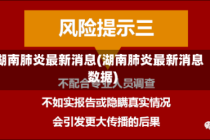 湖南肺炎最新消息(湖南肺炎最新消息数据)