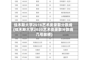 佳木斯大学2016艺术类录取分数线(佳木斯大学2020艺术类录取分数线几号放榜)