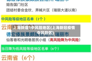 上海新增1中风险地区(上海新冠疫情中风险区)