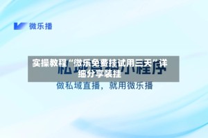 实操教程“微乐免费挂试用三天”详细分享装挂